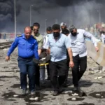 تصاویر هوایی از آخرین وضعیت اطفاء حریق بندر شهید رجایی