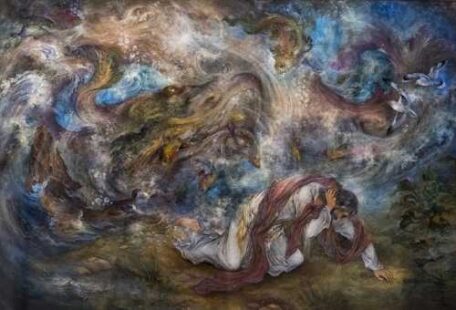 تابلو معرق داستان یونس پیامبراثر استاد فرشچیان